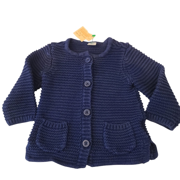 Old Navy Other - Old Navy Cardigan Chunky Navy Blue With Pockets‎ Infant Size 3-6 Months